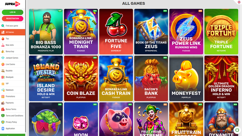 Десктопные игры SupraPlay Casino