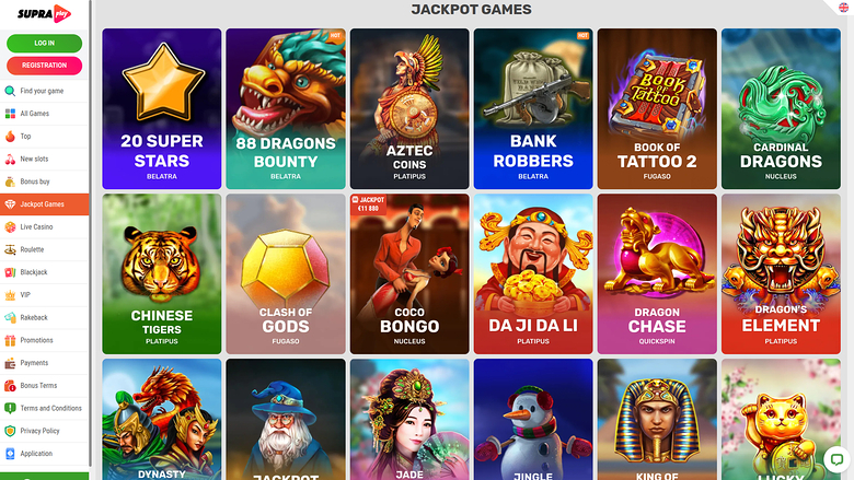 Десктопный джекпот SupraPlay Casino