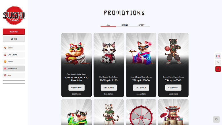 Promotions de bureau de Sushi Casino