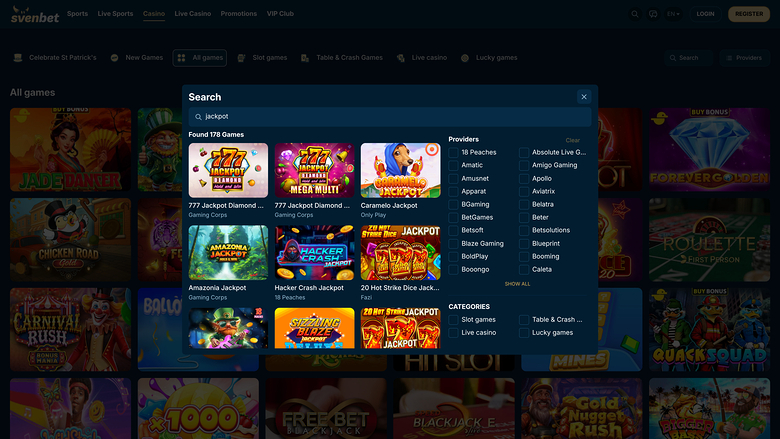 Svenbet Casino Desktop Jackpot