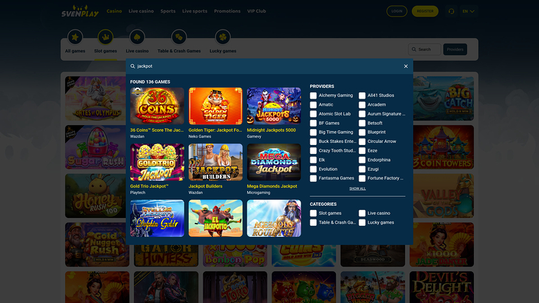 SvenPlay Casino Desktop Jackpot