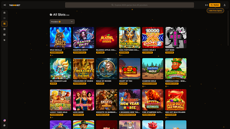 TabooBet Casino Desktop-Spiele