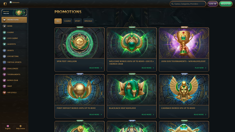 Promociones de escritorio de Talismania Casino