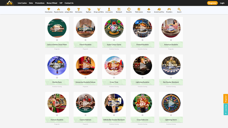 Crupier en vivo de escritorio de Temple Nile Casino