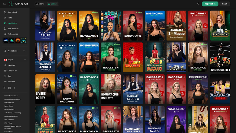 Tether Bet Casino Desktop Live-Dealer