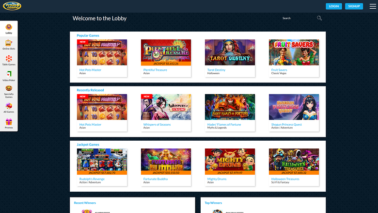 Page d'accueil de bureau de The Virtual Casino