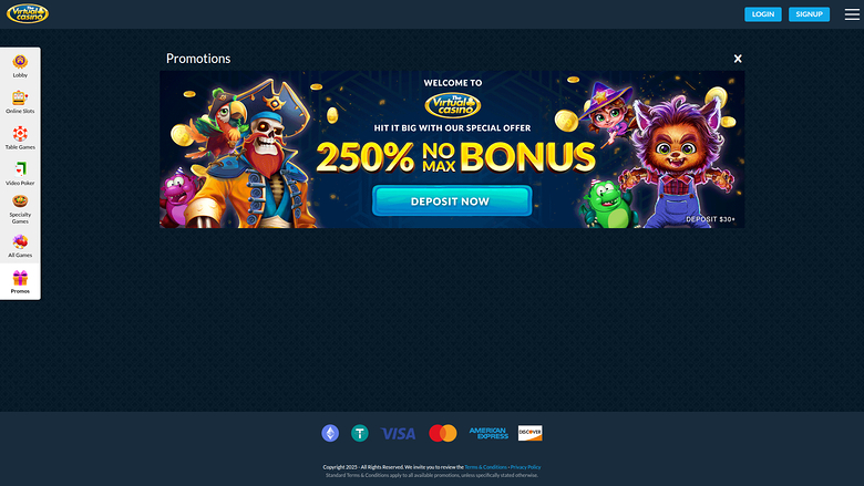 Promotions de bureau de The Virtual Casino