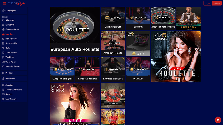 Croupier en direct de bureau de This Is Vegas