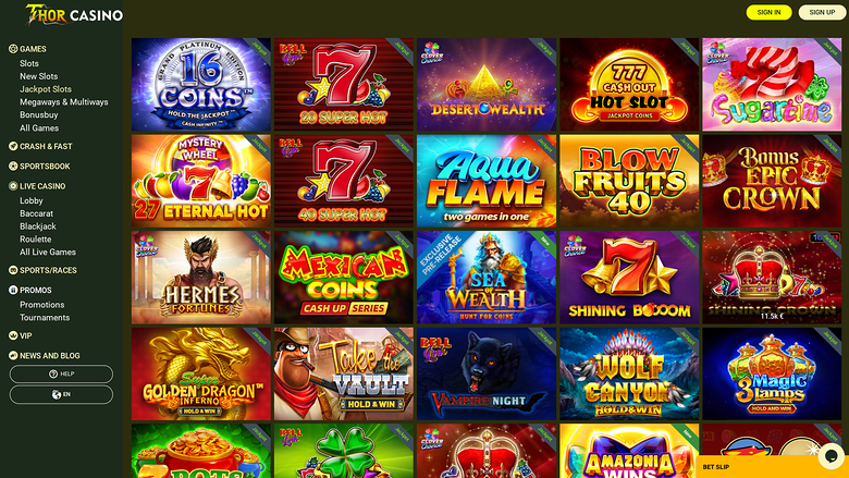 Jackpot de bureau de Thor Casino