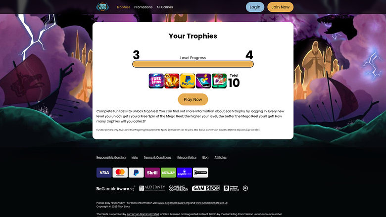 Trophées de bureau de Thor Slots Casino