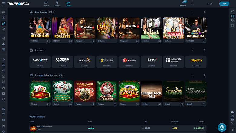 ThunderPick Casino Desktop-Spieleentwickler