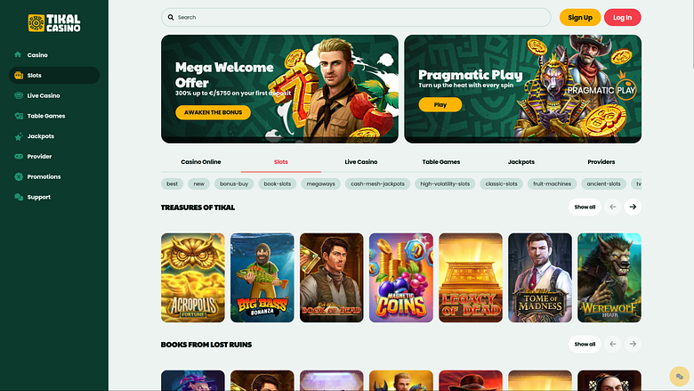 Игры для ПК в казино Tikal