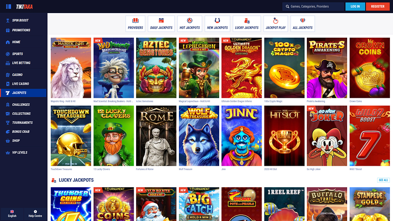 Jackpot de bureau de Tikitaka Casino