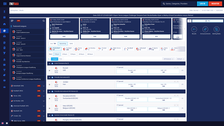 Sports de bureau de Tikitaka Casino