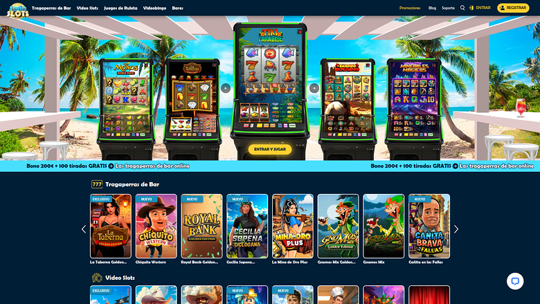 Homepage desktop di Todo Slots