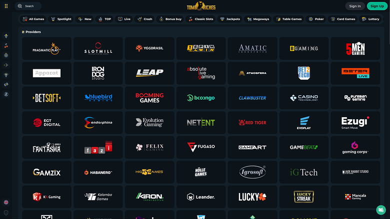 TombRiches Casino Desktop-Spielentwickler