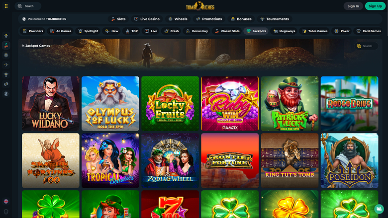 TombRiches Casino Desktop Jackpot