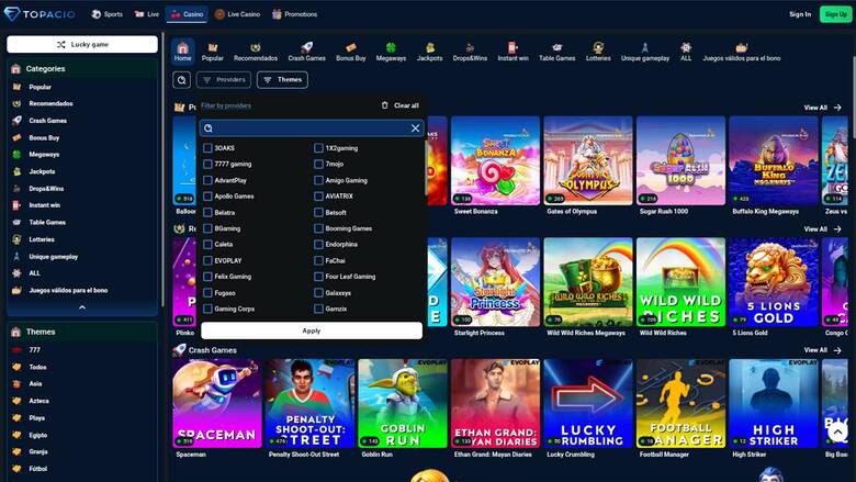 Desarrolladores de juegos de casino Topacio