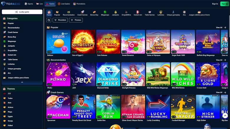 Juegos de casino Topacio