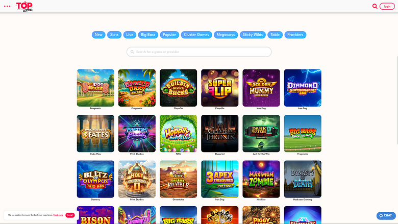 Jeux de casino Topkasino pour ordinateur