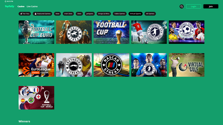 Sports virtuels de bureau de Toptally Casino