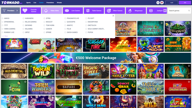 Développeurs de jeux sur bureau de Tornadobet Casino