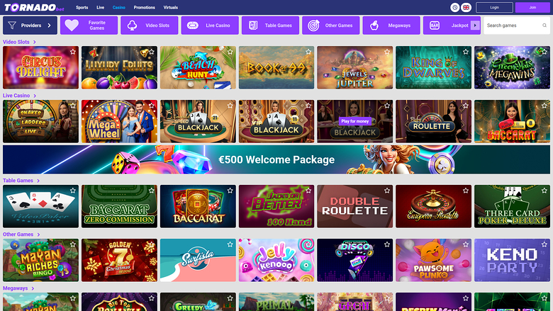 Jeux sur bureau de Tornadobet Casino