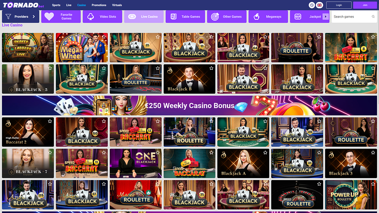 Croupier en direct sur bureau de Tornadobet Casino