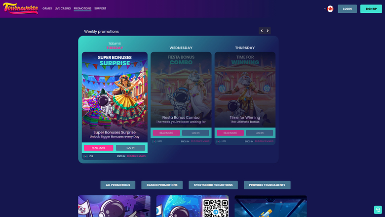 Promotions de bureau de Tournaverse Casino