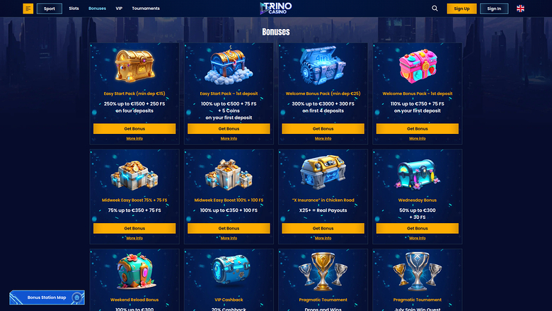 Bonus de bureau de Trino Casino