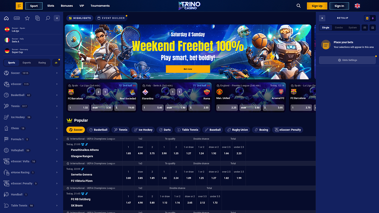 Sports de bureau de Trino Casino