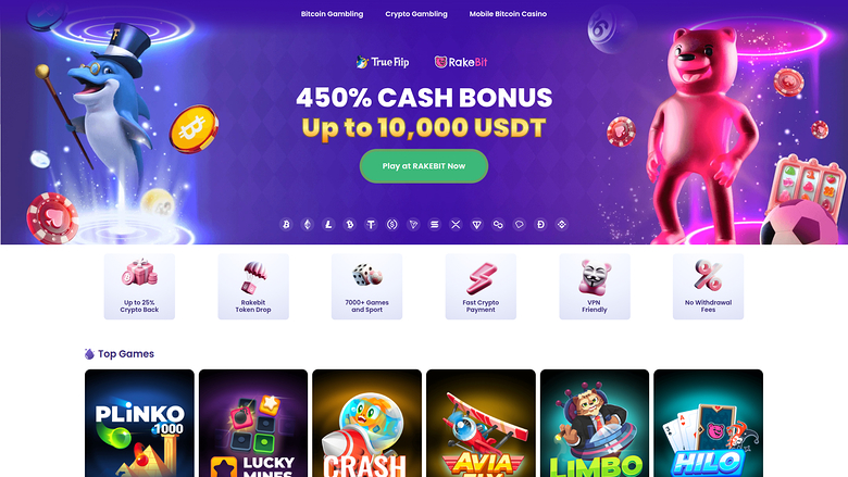 Page d'accueil de bureau de TrueFlip Casino