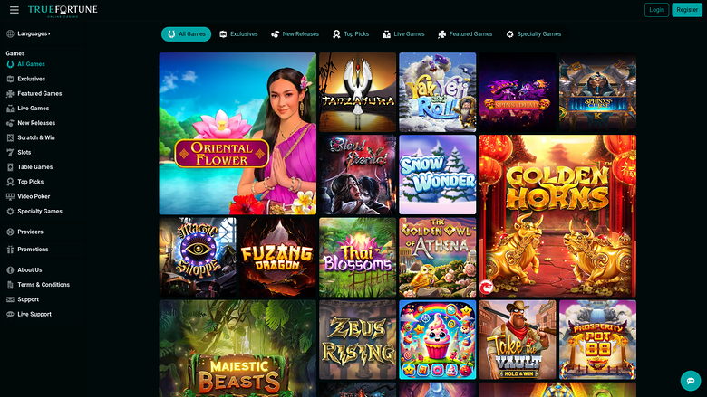 Jeux de bureau de True Fortune Casino