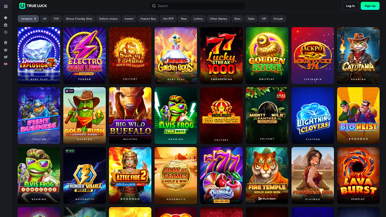 TrueLuck Casino Desktop Jackpot