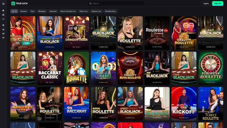 TrueLuck Casino Desktop Live Dealer