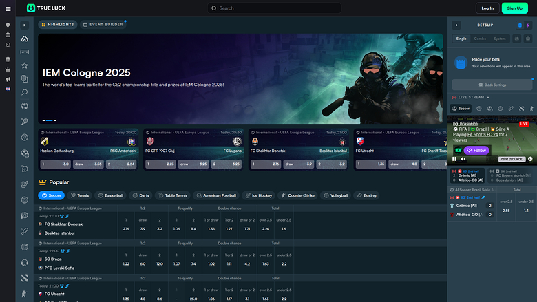 TrueLuck Casino Desktop Sport