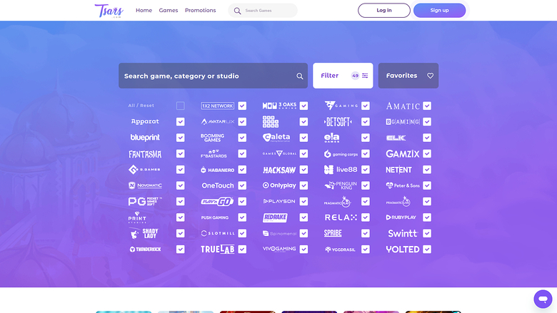 Sviluppatori di giochi desktop di Tsars Casino