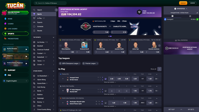 Tucan Casino Sports sur ordinateur