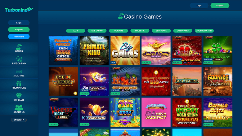 Turbonino Casino Desktop-Jackpot