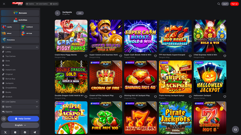 TurboWinz Casino Desktop-Jackpot