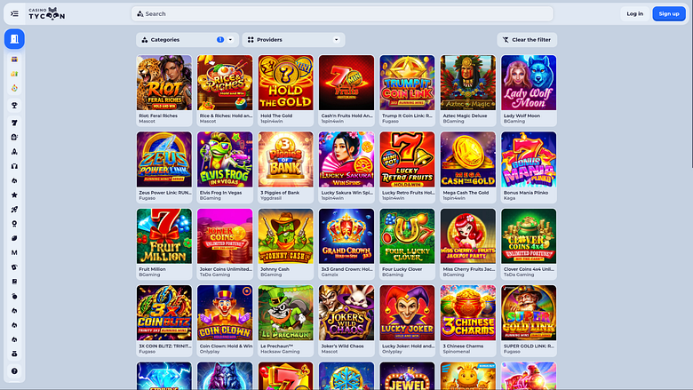 Page du jackpot de Tycoon Casino