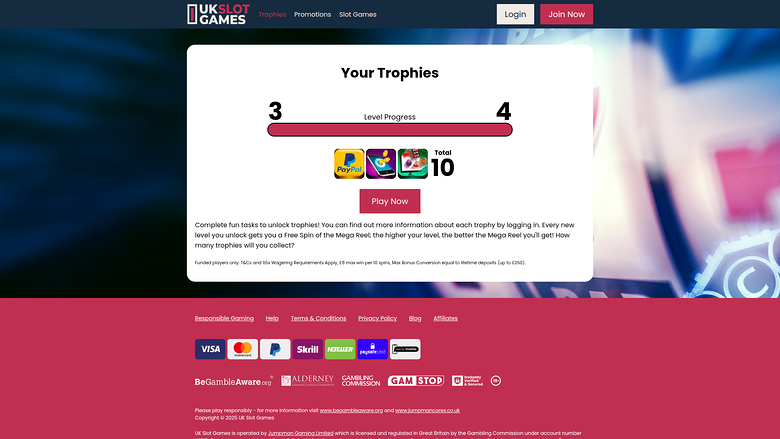 Trofeos de escritorio de UK Slot Games