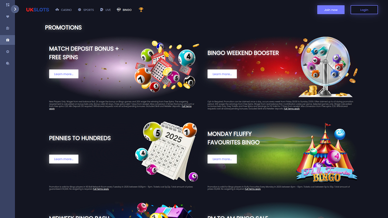 Promotions sur ordinateur de UK Slots Casino