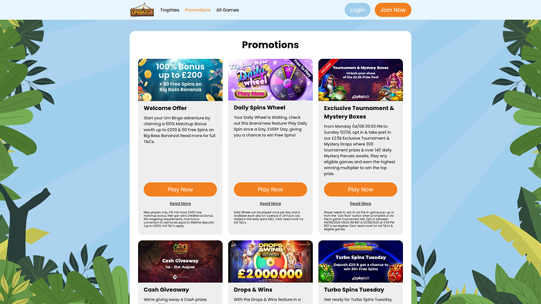 Promozioni desktop di Umbingo