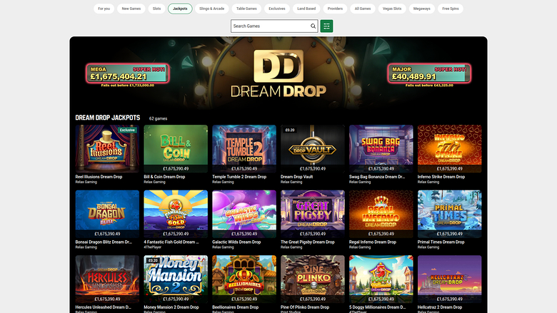 Jackpot sur ordinateur de Unibet Casino