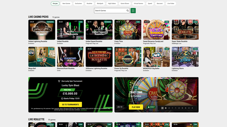 Croupier en direct sur ordinateur de Unibet Casino
