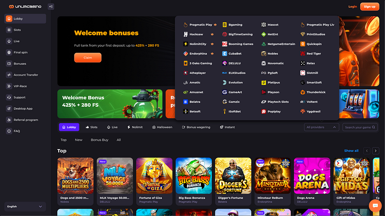 Entwickler von Unlimited Casino Desktop-Spielen