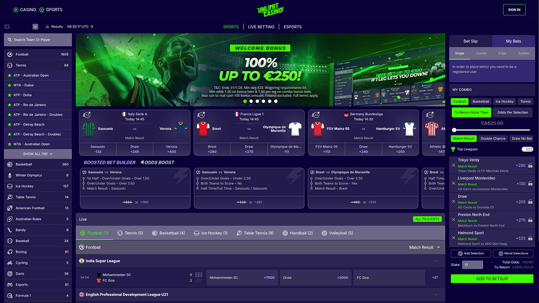 Unlimit Casino Desktop Sports