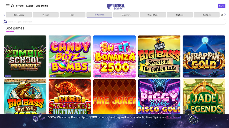 Jeux de casino Ursa sur ordinateur