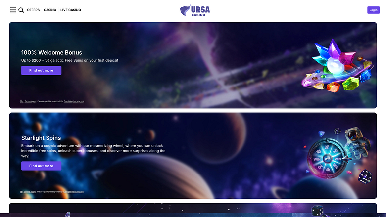 Promotions pour ordinateur de bureau du casino Ursa